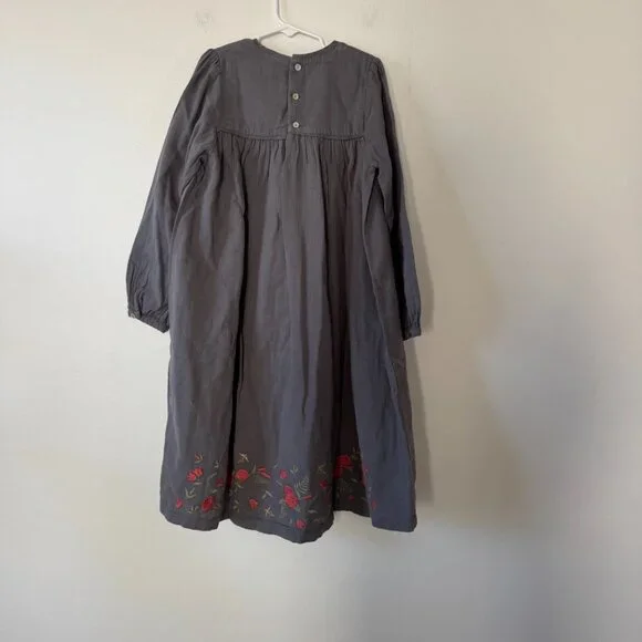 coco embroidered dress Black Viscose Loose Fit Winter Dress – Global Republic main image 0